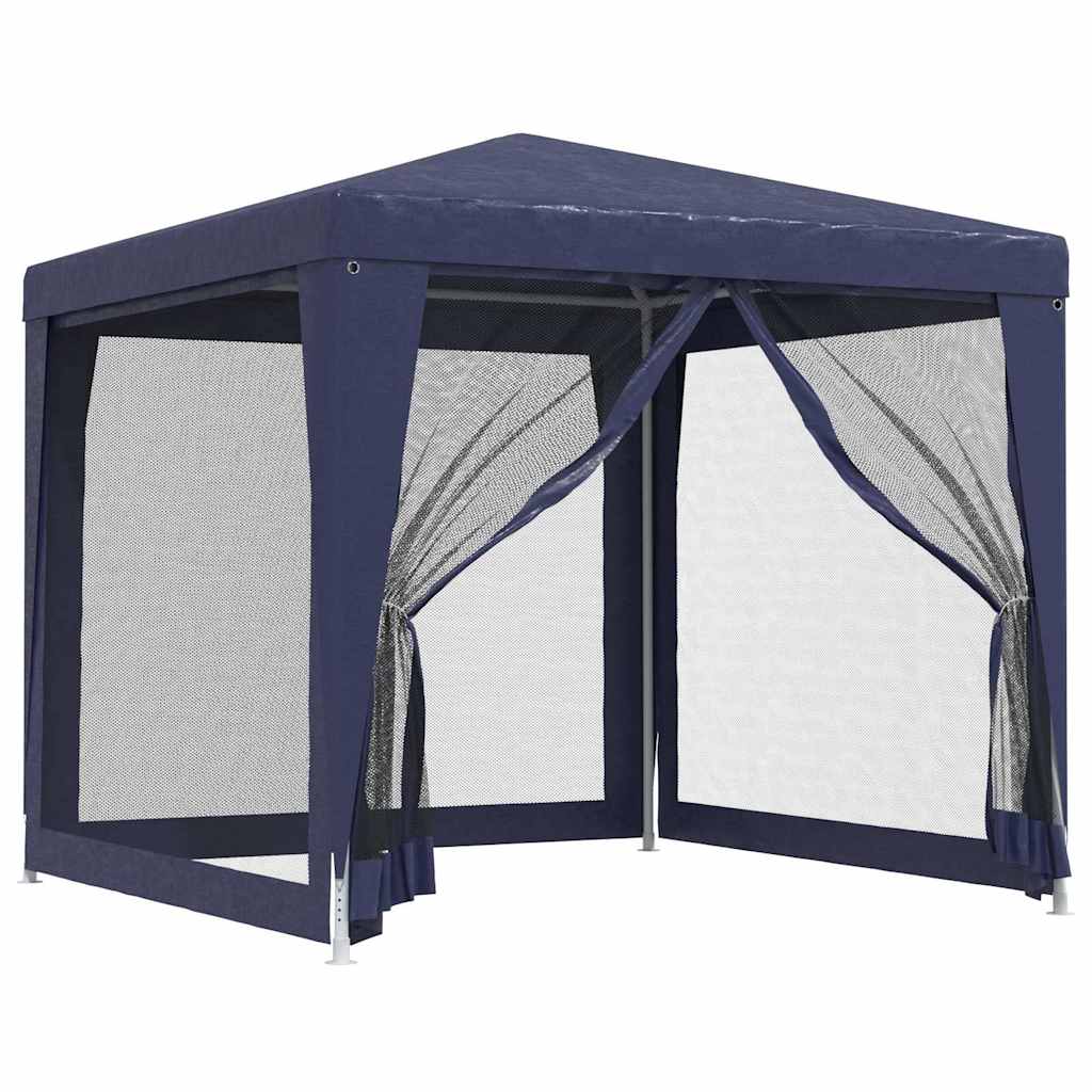 Tenda per feste Vidaxl con pareti laterali a 4 mesh 2,5x2,5 m HDPE blu
