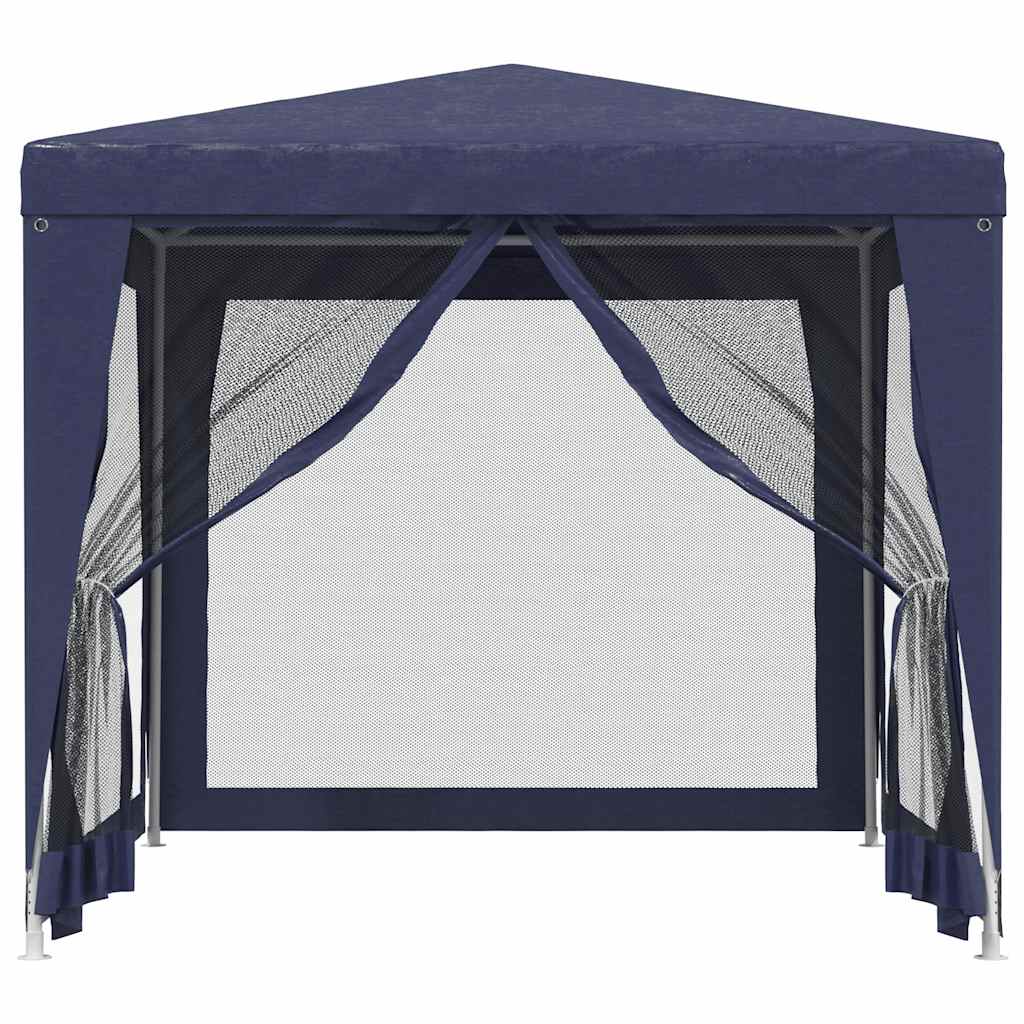 Tenda per feste Vidaxl con pareti laterali a 4 mesh 2,5x2,5 m HDPE blu