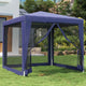 Tenda per feste Vidaxl con pareti laterali a 4 mesh 2,5x2,5 m HDPE blu