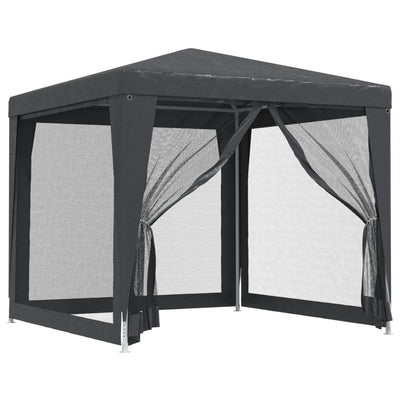 Tenda per feste Vidaxl con pareti laterali a 4 mesh 2,5x2,5 M Antracite HDPE