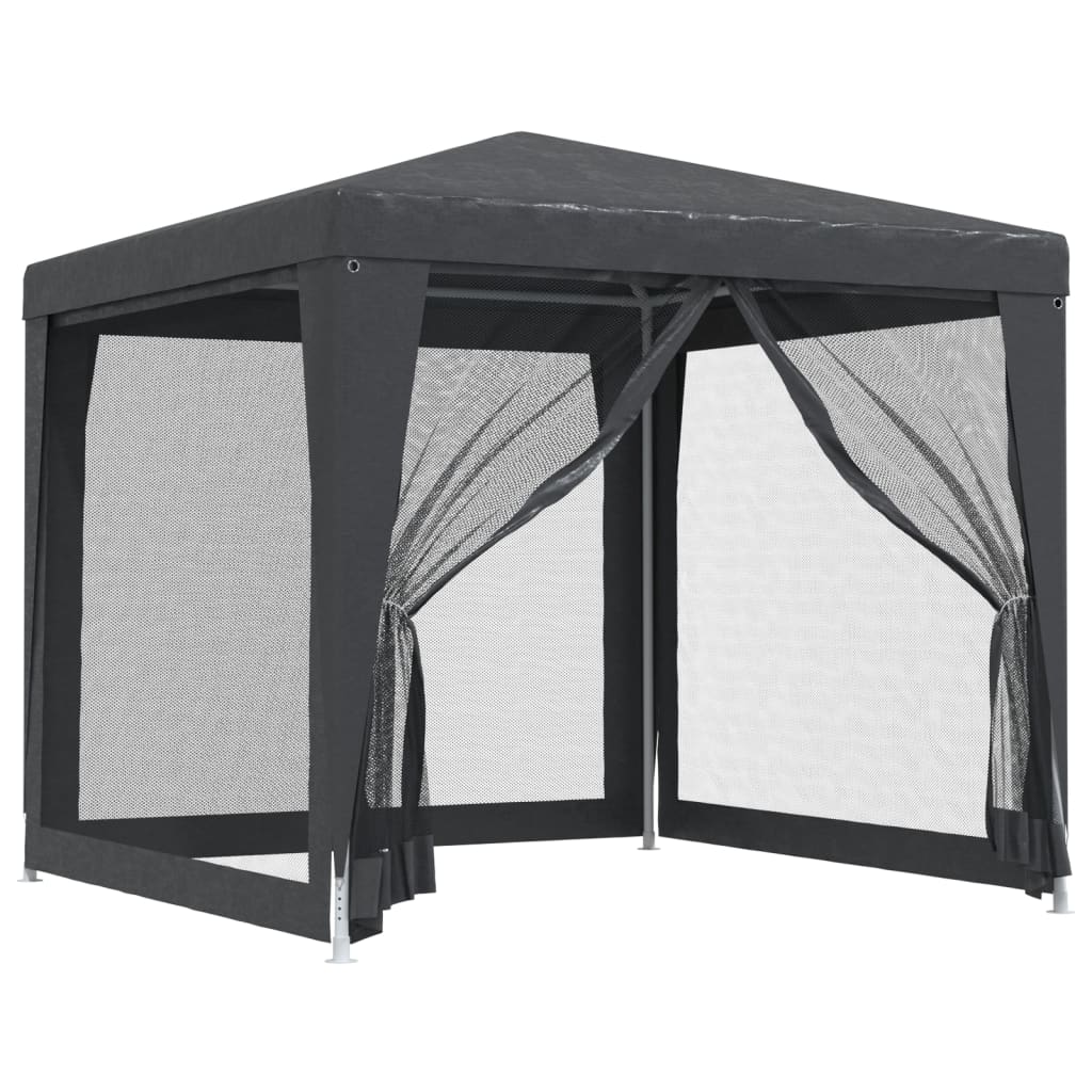 Tenda per feste Vidaxl con pareti laterali a 4 mesh 2,5x2,5 M Antracite HDPE