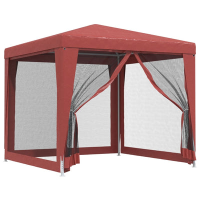Tenda per feste Vidaxl con pareti laterali a 4 mesh 2,5x2,5 m hdpe rosse