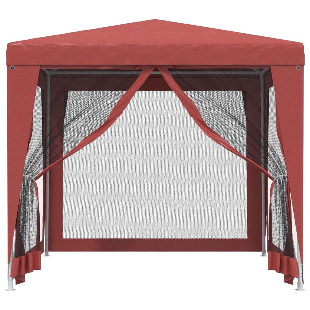 Tenda per feste Vidaxl con pareti laterali a 4 mesh 2,5x2,5 m hdpe rosse