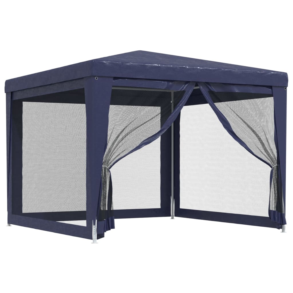 Tenda da festa Vidaxl con pareti laterali a 4 mesh 3x3 m HDPE BLU