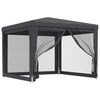 Tienda de fiesta Vidaxl con 4 paredes laterales de malla 3x3 M HDPE -antracita