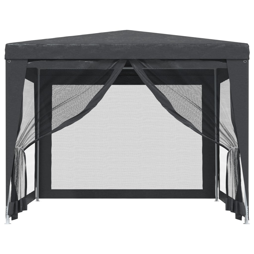 Tienda de fiesta Vidaxl con 4 paredes laterales de malla 3x3 M HDPE -antracita