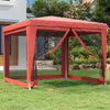 Tienda de fiesta Vidaxl con 4 paredes laterales de malla 3x3 M HDPE RED