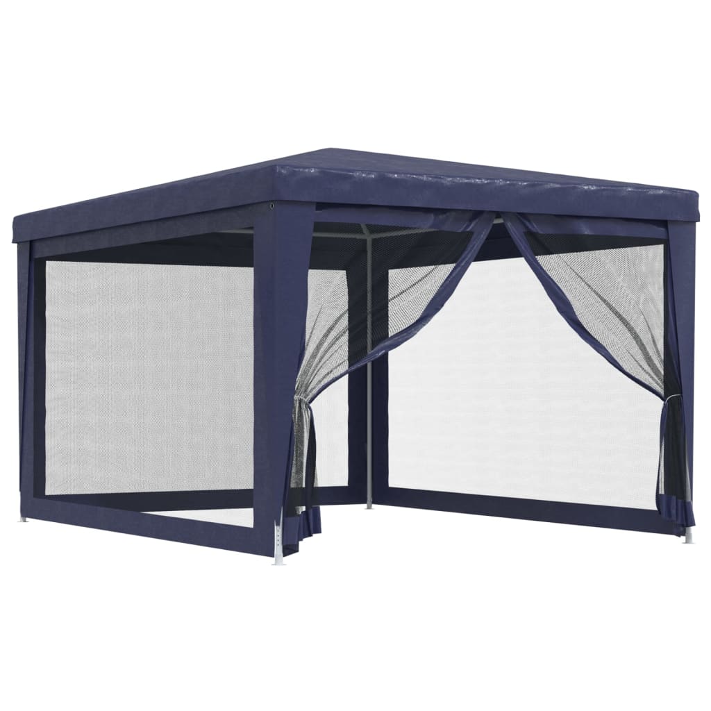 Tenda da festa Vidaxl con pareti laterali a 4 mesh 3x4 m HDPE blu