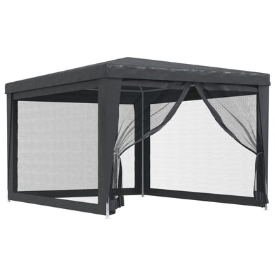 Tenda per feste Vidaxl con pareti laterali a 4 mesh 3x4 m HDPE antracite -Collorato