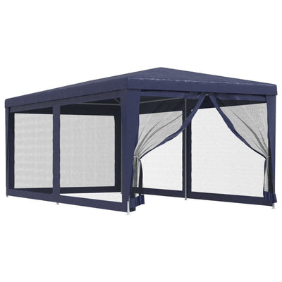 Tenda da festa Vidaxl con 6 pareti laterali a maglie 3x6 m HDPE BLU