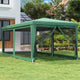 Vidaxl partytent met 6 mesh zijwanden 3x6 m hdpe groen