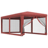 Tienda de fiesta Vidaxl con 6 paredes laterales de malla 3x6 M HDPE RED