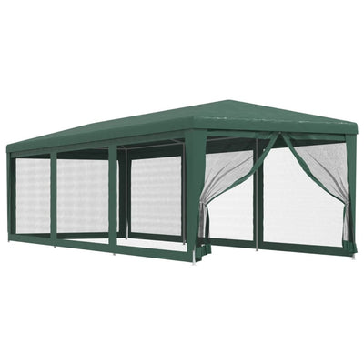 Tenda per feste Vidaxl con 8 pareti laterali a rete 3x9 m HDPE Green