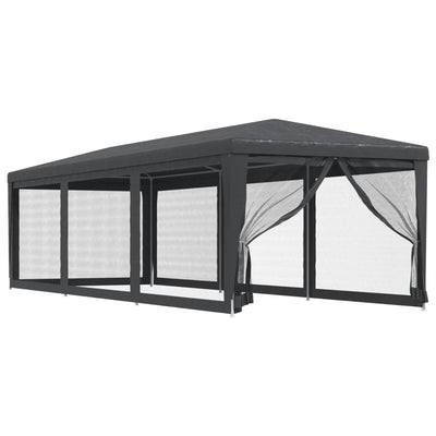 Tenda per feste Vidaxl con 8 pareti laterali a rete 3x9 M HDPE antracite -lorato