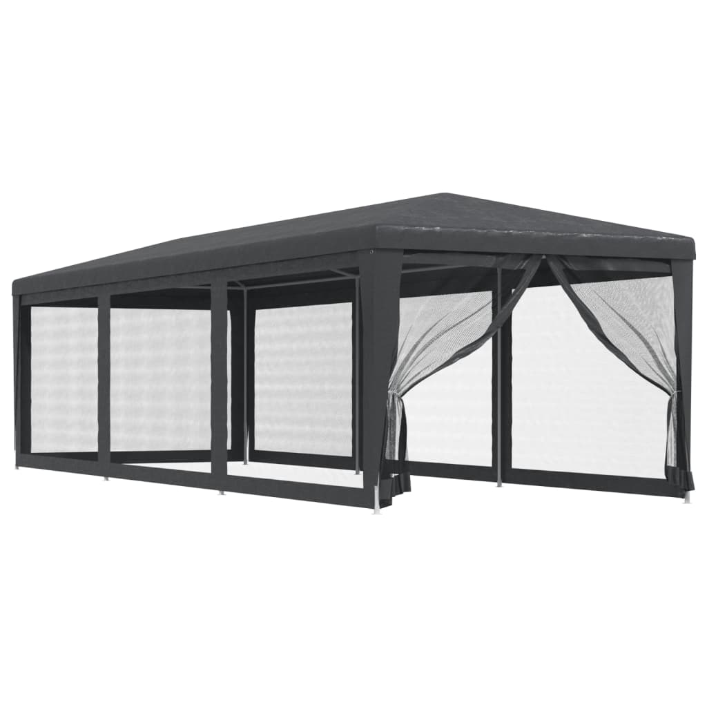 Tenda per feste Vidaxl con 8 pareti laterali a rete 3x9 M HDPE antracite -lorato