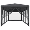 Tienda de fiesta Vidaxl con 8 paredes laterales de malla 3x9 m HDPE antracita