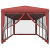 Tienda de fiesta Vidaxl con 8 paredes laterales de malla 3x9 M HDPE RED