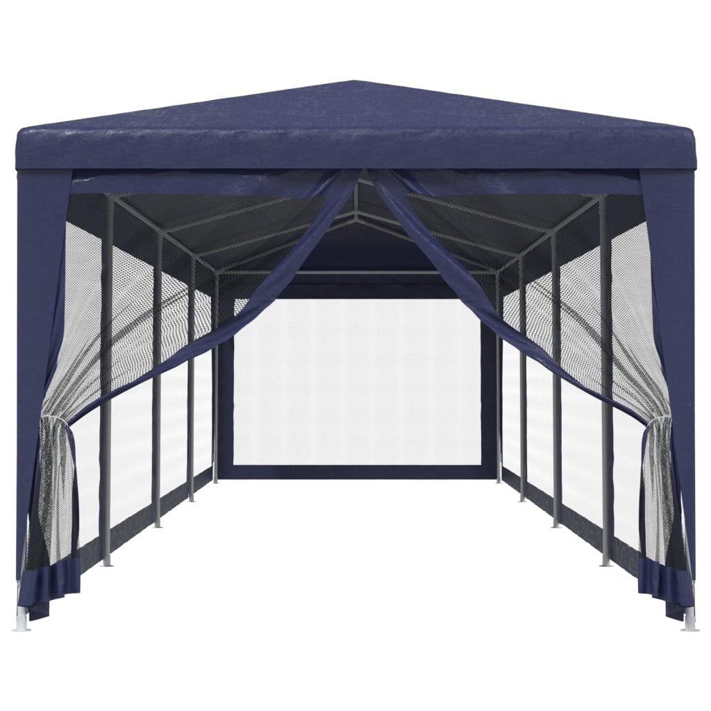Tenda per feste Vidaxl con pareti laterali da 10 mesh 3x12 m HDPE BLU