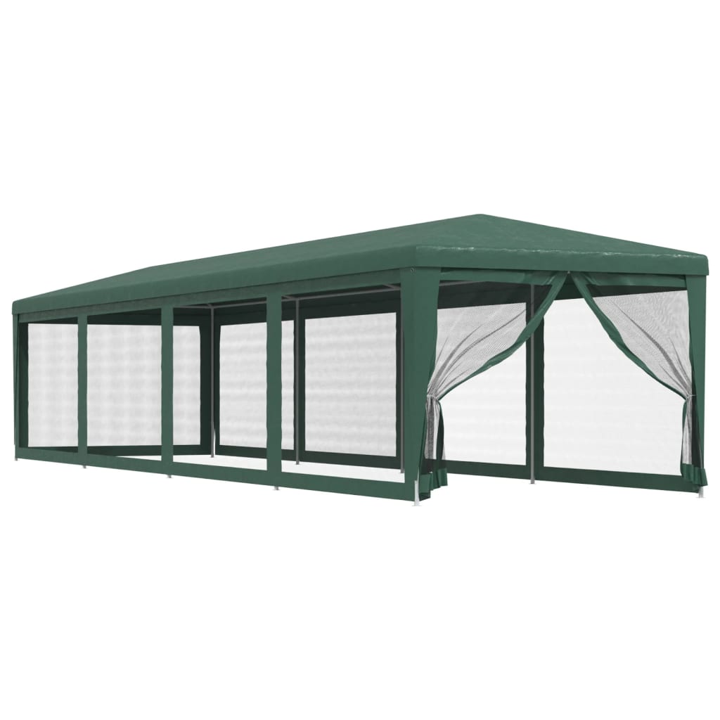 Tienda de fiesta Vidaxl con 10 paredes laterales de malla 3x12 M HDPE GREEN