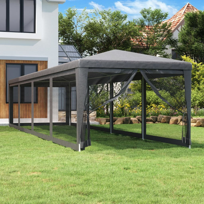 Tienda de fiesta de Vidaxl con 10 paredes laterales de malla 3x12 M HDPE -Colorado