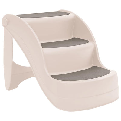 Escalera de perros de Vidaxl 3 pasos plegables 50x38x38 cm Color de crema de plástico