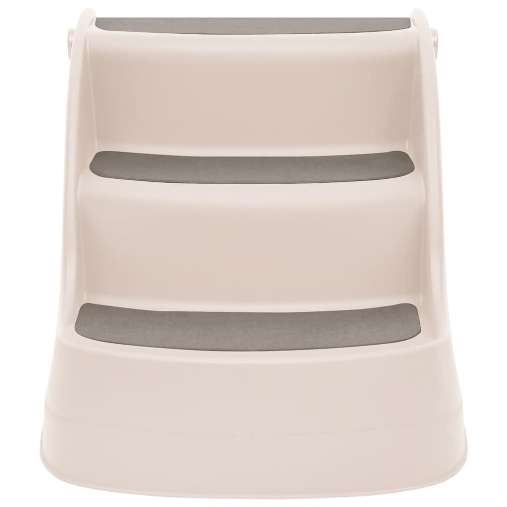 Vidaxl Dog Staircase 3 passi pieghevole 50x38x38 cm Crema di plastica
