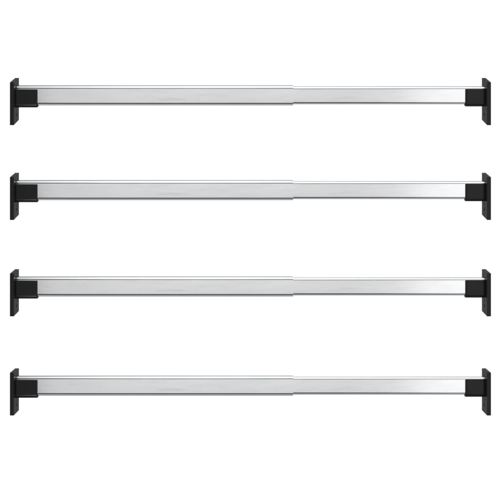 Vidaxl Abs di abbigliamento 4 St Telescopic 58-100 cm di colore argento
