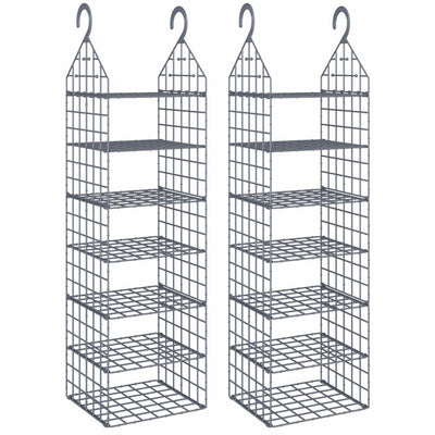 Vidaxl Hanging Armade Organizzatori 2 ST con 7 ripiani