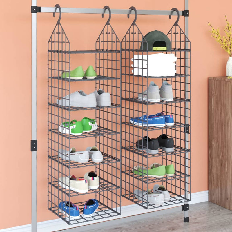 Vidaxl Hanging Armade Organizzatori 2 ST con 7 ripiani