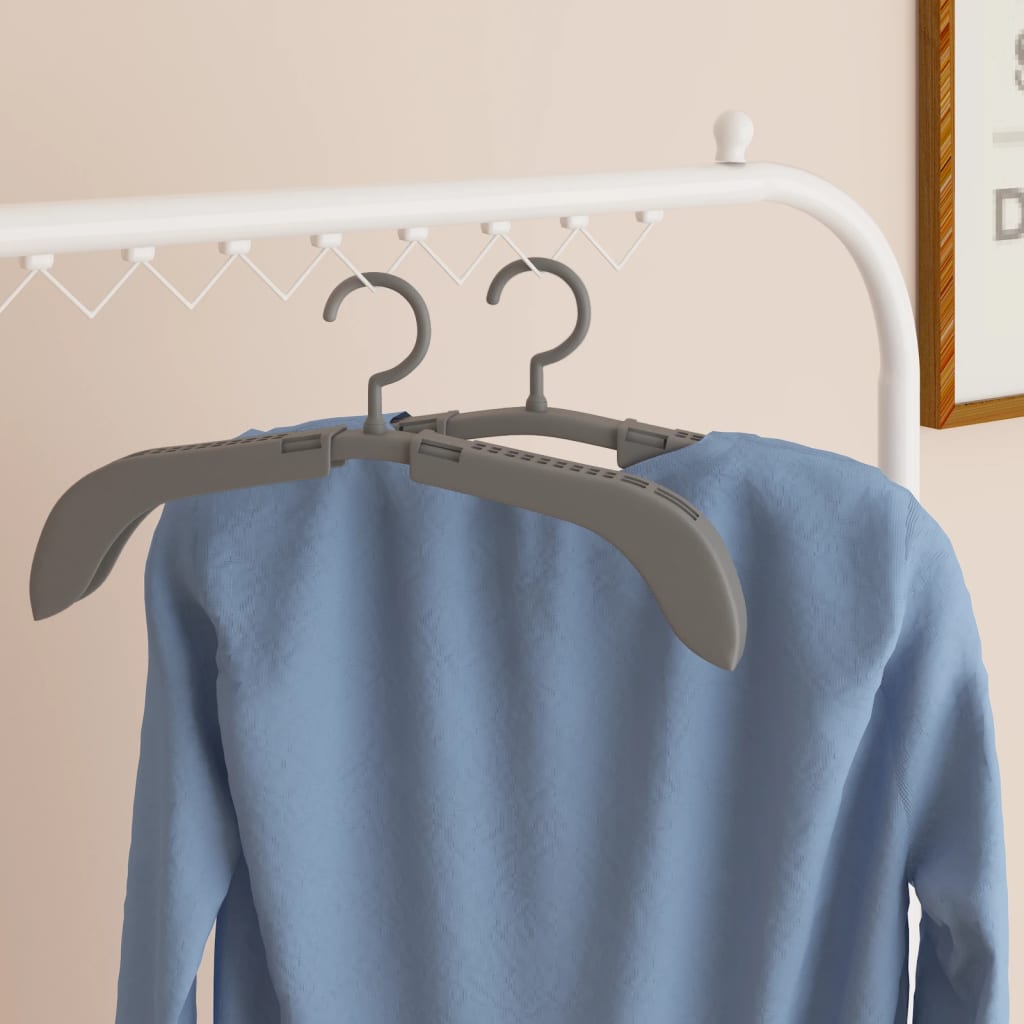 VidaXL percha extensible 10uds gris