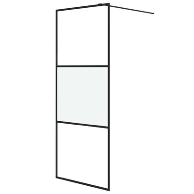 Vidaxl walk-in walk-in wall wall 80x195 cm mezza mat di vetro nero
