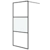 Vidaxl Walk-In Shower Mall 90x195 cm Half-Mat ESG Glass Negro
