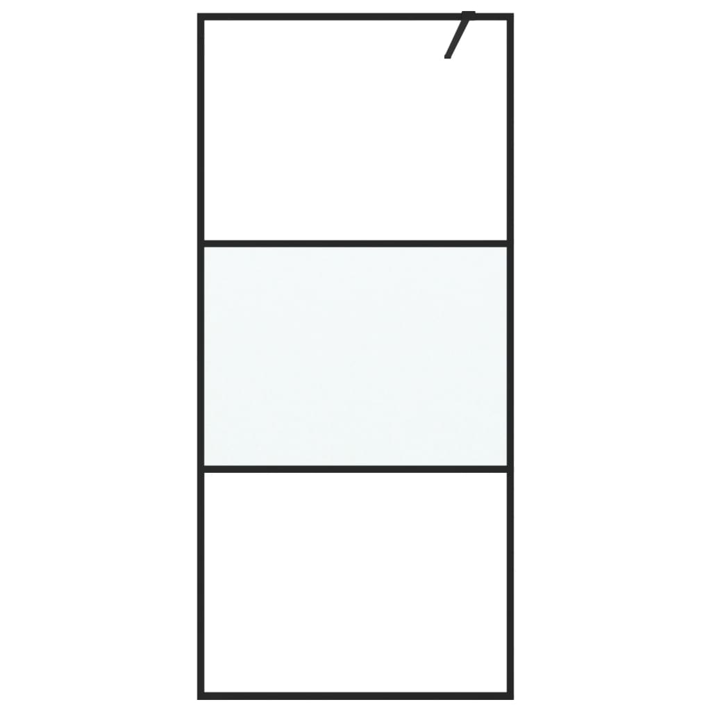 Vidaxl inloopdouchewand 90x195 cm halfmat esg-glas zwart