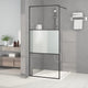 Vidaxl inloopdouchewand 90x195 cm halfmat esg-glas zwart
