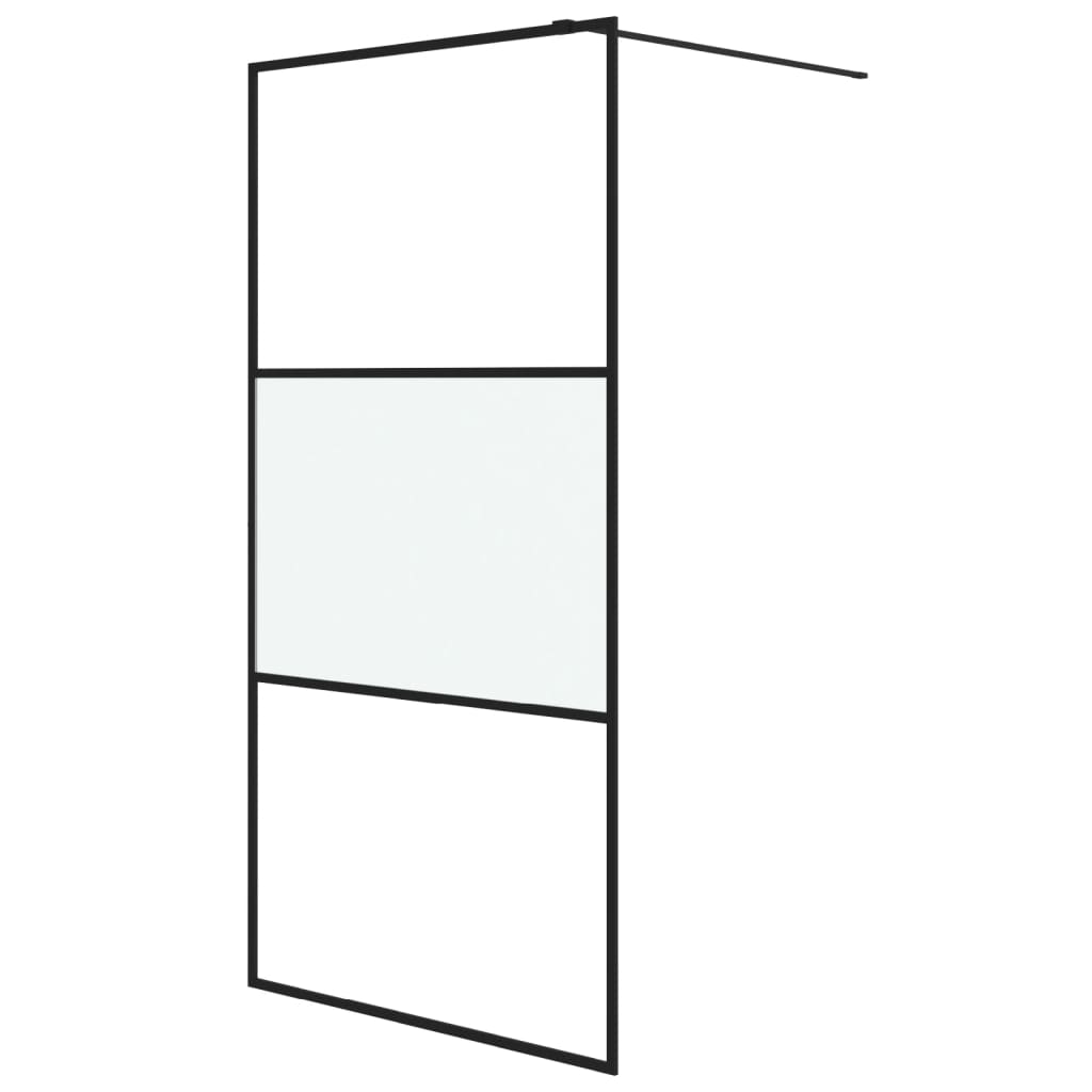 Vidaxl Walk-In Shower Mall 100x195 cm Halfmat ESG Glass Negro