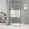 Vidaxl Walk-In Shower Mall 100x195 cm Halfmat ESG Glass Negro