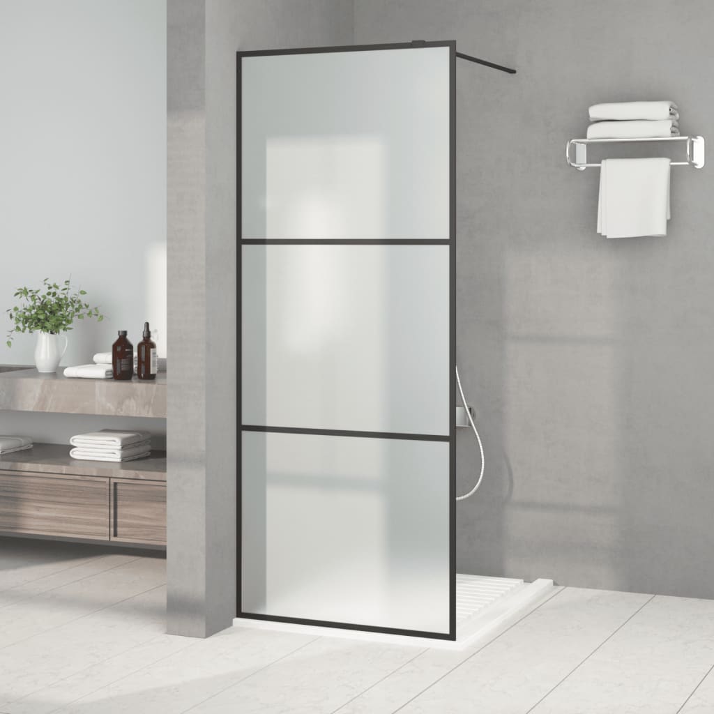 Vidaxl Walk-In Shower Mall 80x195 CM Mat ESG Glass Negro