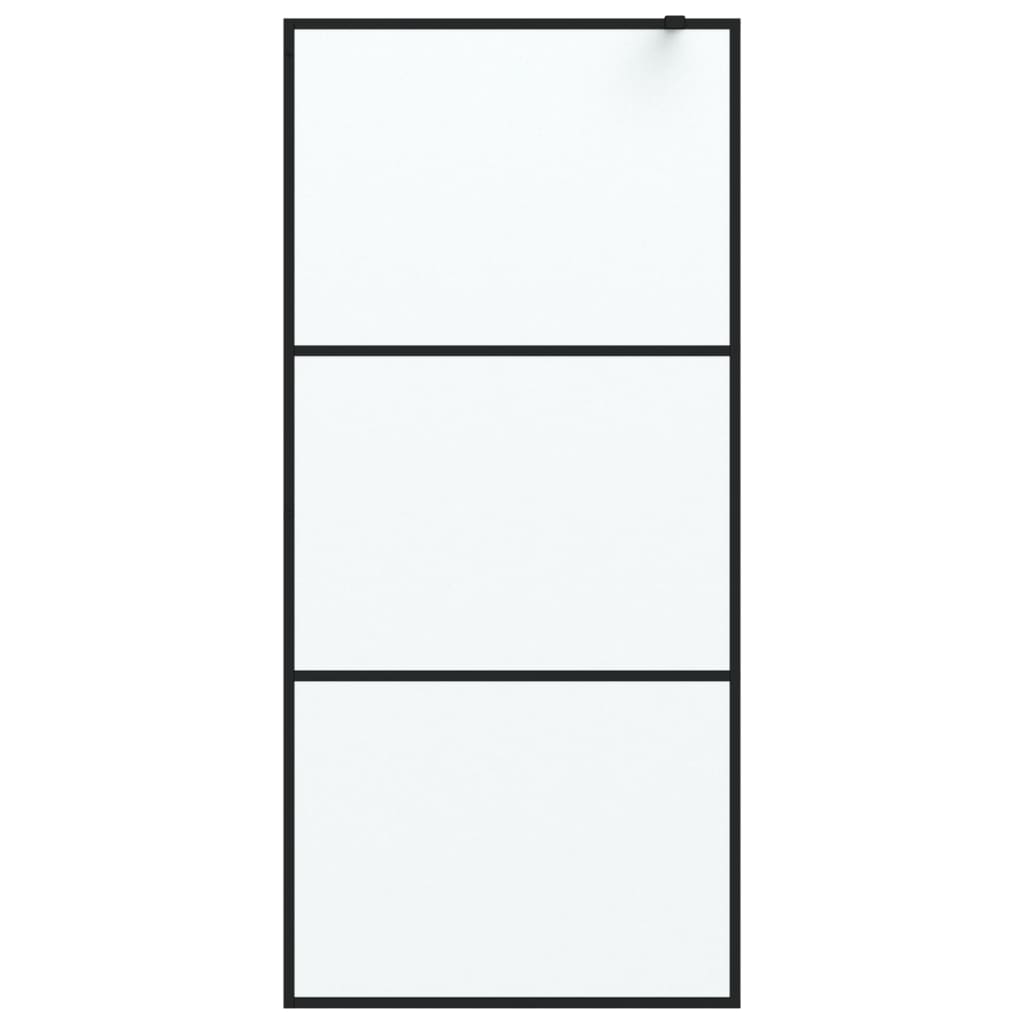 Vidaxl inloopdouchewand 90x195 cm mat esg-glas zwart