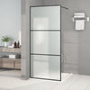 Vidaxl Walk-In Shower Mall 90x195 CM Mat ESG Glass Negro