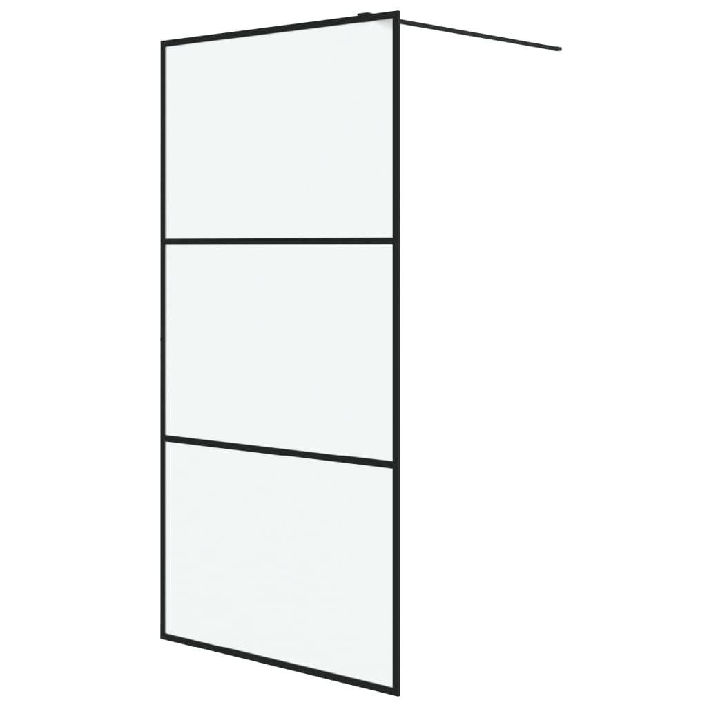 Vidaxl Walk-In Shower Mall 100x195 CM Matte ESG Glass Negro