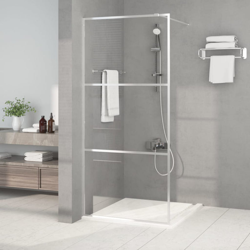 VIDAXL Walk-In Show-In Wall 90x195 cm Transparent ESG Glass Colorato d'argento