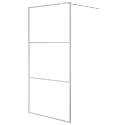 VIDAXL Walk-in Shower Wall 100x195 cm Transparent Glass in argento colorato