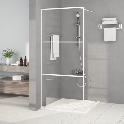 Vidaxl Walk-In Shower Wall 90x195 cm Transparent ESG Glass White