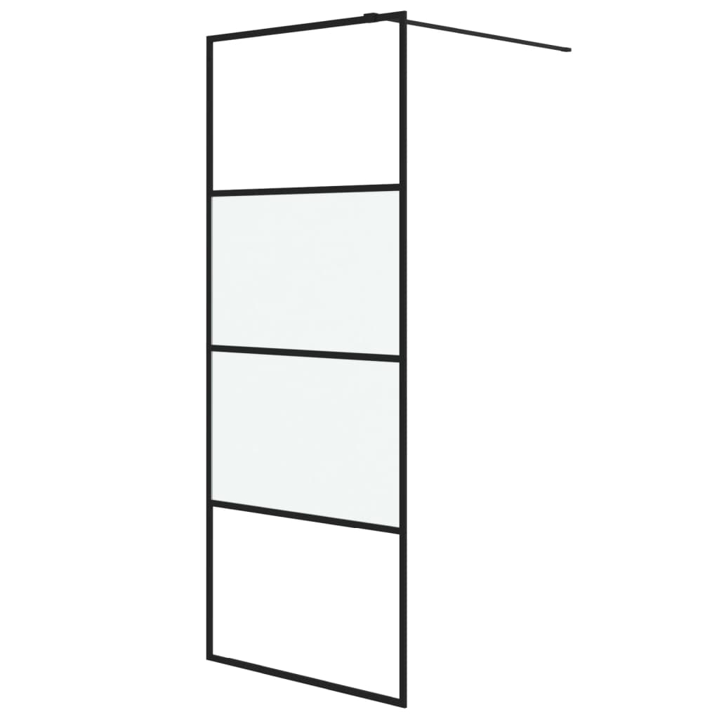 Vidaxl Walk-In Shower Mall 80x195 cm Halfmat ESG Glass Negro