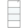 Vidaxl Walk-In Shower Mall 90x195 cm Half-Mat ESG Glass Negro