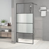 Vidaxl Walk-In Shower Mall 90x195 cm Half-Mat ESG Glass Negro