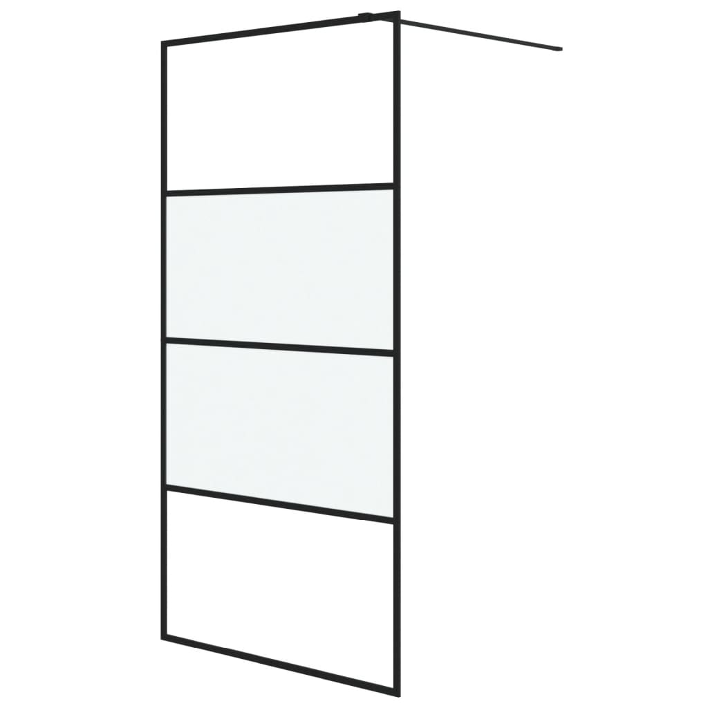 Vidaxl Walk-In Shower Mall 100x195 cm Halfmat ESG Glass Negro