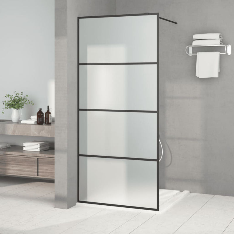 Vidaxl Walk-In Shower Mall 90x195 CM Mat ESG Glass Negro