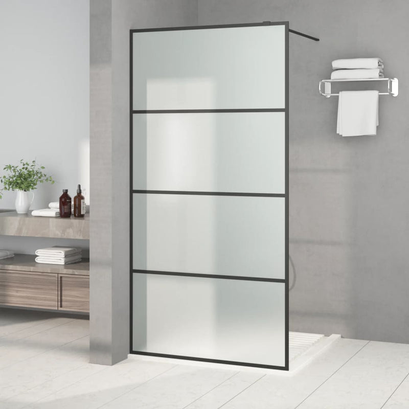 Vidaxl Walk-In Shower Mall 100x195 CM Matte ESG Glass Negro