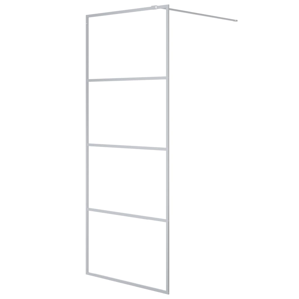 Vidaxl Walk-in Shower Mall 80x195 cm de vidrio transparente de vidrio de plata
